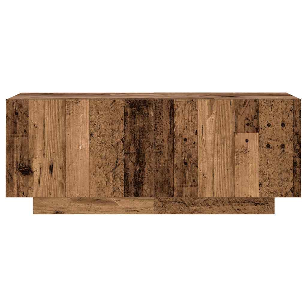 TV Cabinet with LED Lights Old Wood 300x35x40 cm Engineered Wood